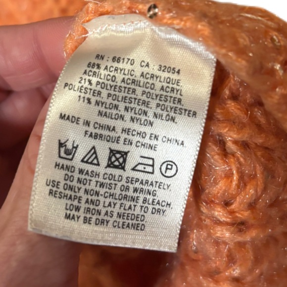 Anthropologie KNITTED & KNOTTED Sunstitch Pullover Sweater Peach XS EUC - Picture 12 of 13